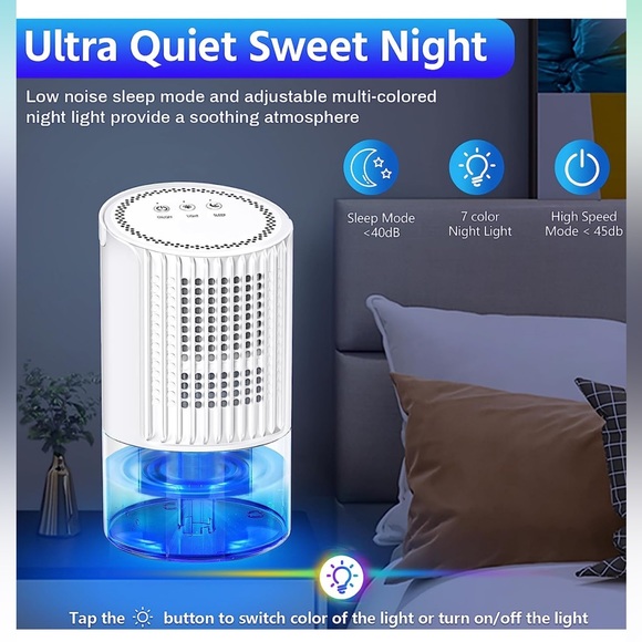 35oz Bathroom Dehumidifier Portable Small Dehumidifier with Auto Defrost - Picture 6 of 11